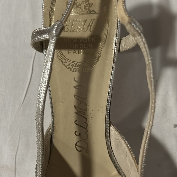 Vintage Delman silver slingback heels 8s - Picture 3 of 6